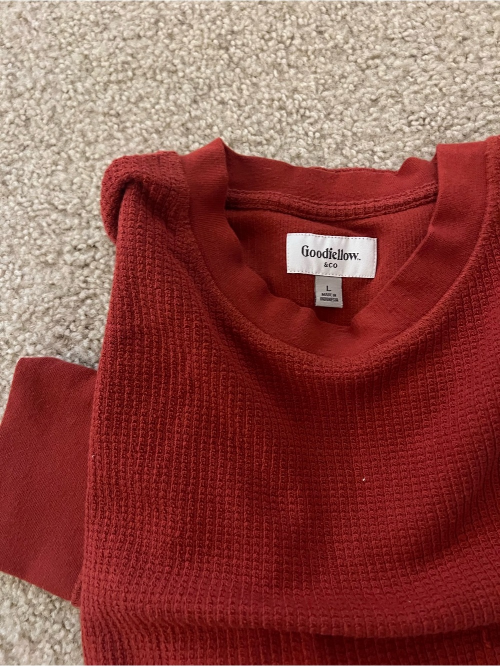 Goodfellow & Co Brick Red Waffle Crewneck